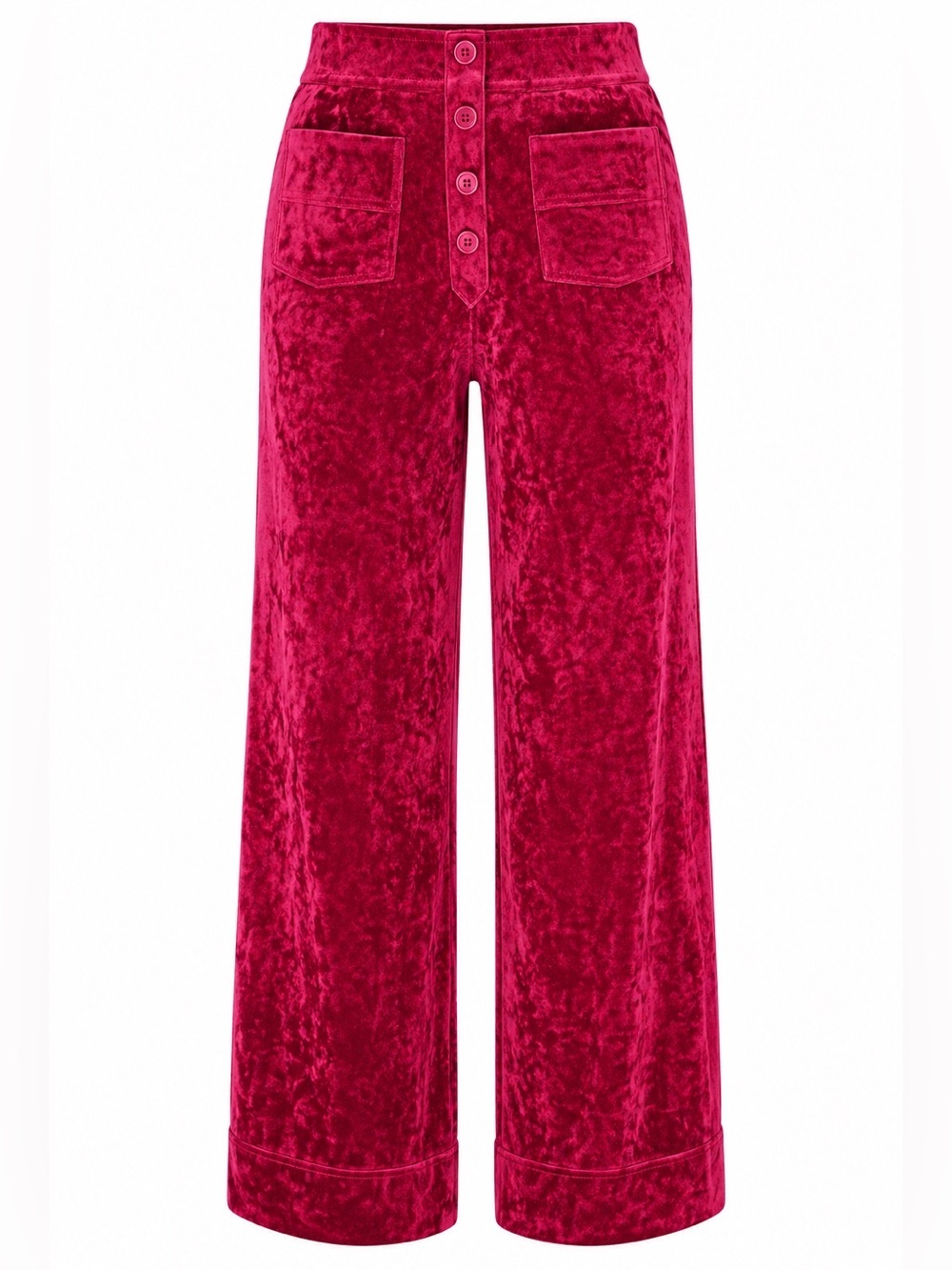 Halara Crushed Velvet Wide Leg Pants Lipstick Red Medium